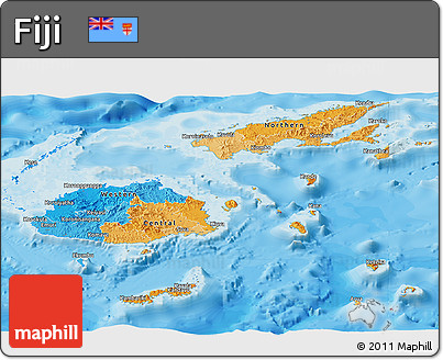 Political Panoramic Map of Fiji