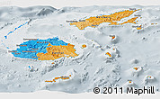 Political Panoramic Map of Fiji, lighten, semi-desaturated