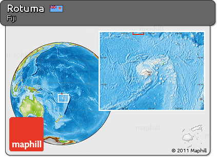 Physical Location Map of Rotuma, highlighted country, within the entire country