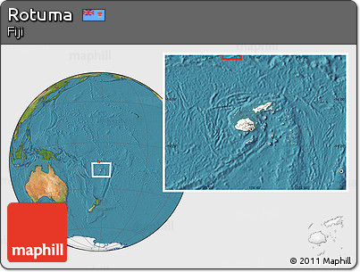 Satellite Location Map of Rotuma, highlighted country, within the entire country