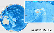 Shaded Relief Location Map of Rotuma, within the entire country