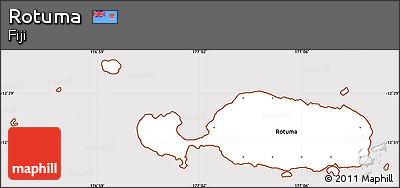 Classic Style Simple Map of Rotuma, cropped outside