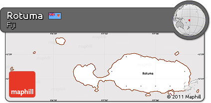 Classic Style Simple Map of Rotuma, cropped outside