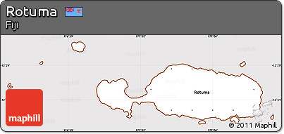 Classic Style Simple Map of Rotuma, cropped outside