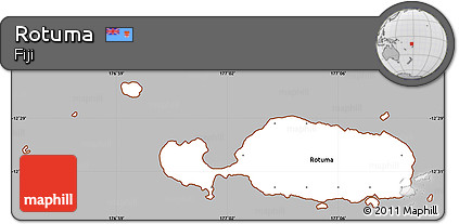 Gray Simple Map of Rotuma, cropped outside