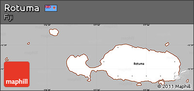 Gray Simple Map of Rotuma, cropped outside