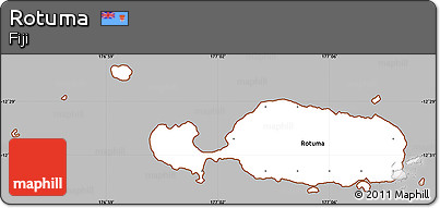 Gray Simple Map of Rotuma, cropped outside
