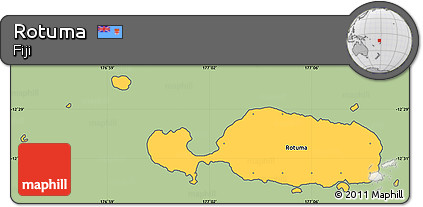 Savanna Style Simple Map of Rotuma, cropped outside