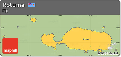 Savanna Style Simple Map of Rotuma, cropped outside