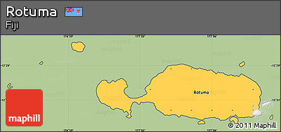 Savanna Style Simple Map of Rotuma, cropped outside
