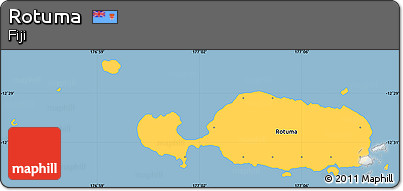 Savanna Style Simple Map of Rotuma, single color outside