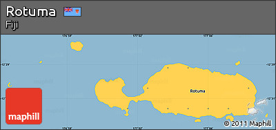 Savanna Style Simple Map of Rotuma, single color outside