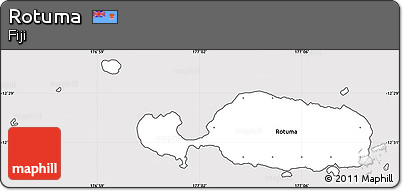 Silver Style Simple Map of Rotuma, cropped outside
