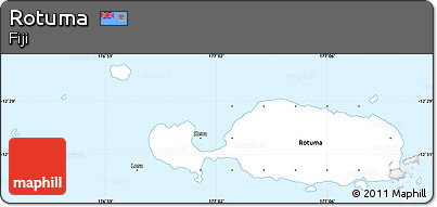 Silver Style Simple Map of Rotuma