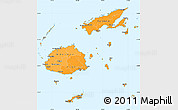 Political Shades Simple Map of Fiji, single color outside, borders and labels