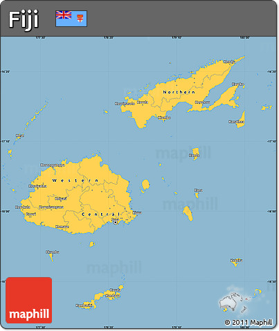 Savanna Style Simple Map of Fiji