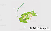 Physical 3D Map of Western, cropped outside