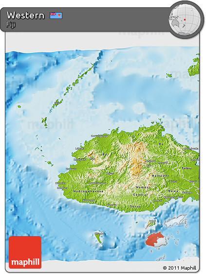 Physical 3D Map of Western