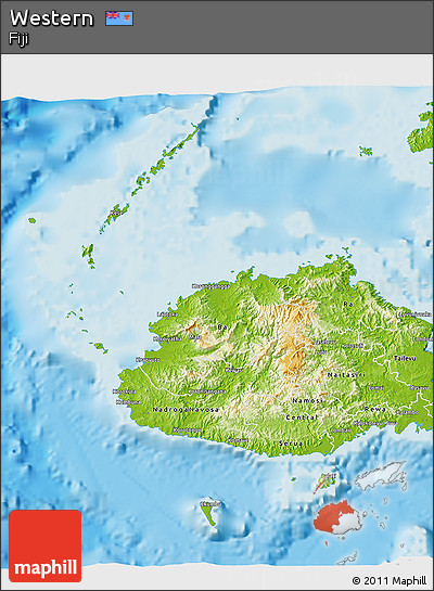 Physical 3D Map of Western
