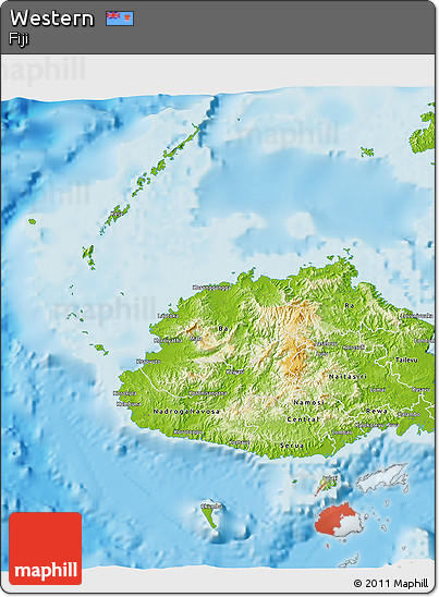 Physical 3D Map of Western