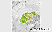 Physical 3D Map of Western, lighten, desaturated