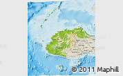 Physical 3D Map of Western, shaded relief outside