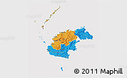 Political 3D Map of Western, cropped outside