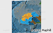 Political 3D Map of Western, darken