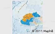 Political 3D Map of Western, lighten