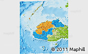 Political 3D Map of Western, physical outside