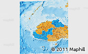 Political 3D Map of Western, political shades outside