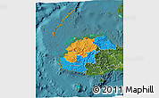 Political 3D Map of Western, satellite outside