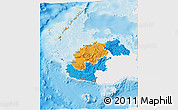 Political 3D Map of Western, single color outside
