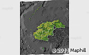 Satellite 3D Map of Western, darken, desaturated