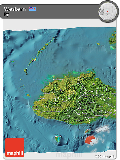Satellite 3D Map of Western