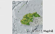 Satellite 3D Map of Western, lighten, semi-desaturated