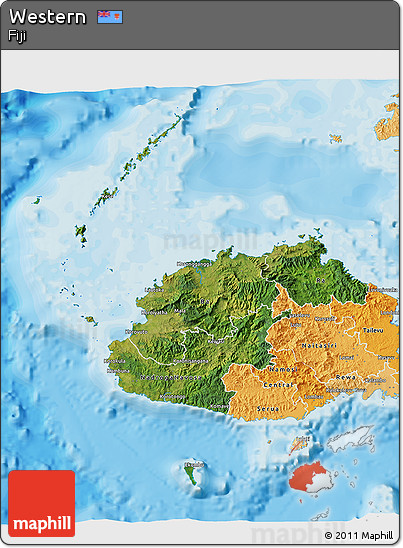 Satellite 3D Map of Western, political shades outside