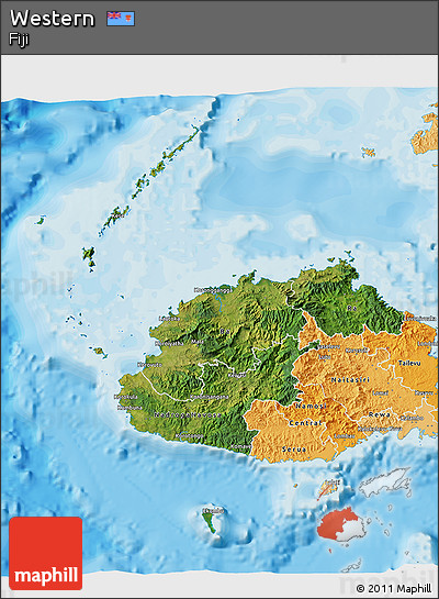 Satellite 3D Map of Western, political shades outside