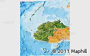 Satellite 3D Map of Western, political shades outside