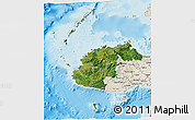 Satellite 3D Map of Western, shaded relief outside