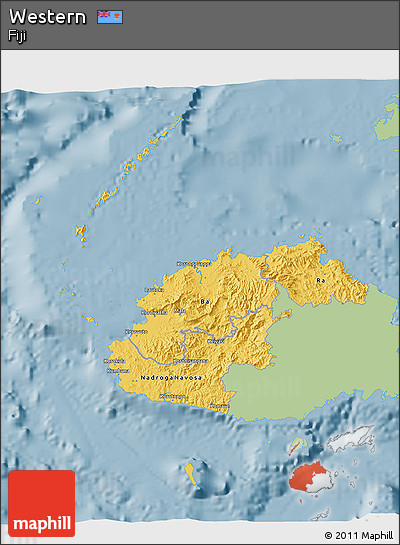 Savanna Style 3D Map of Western, single color outside