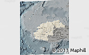 Shaded Relief 3D Map of Western, darken, semi-desaturated