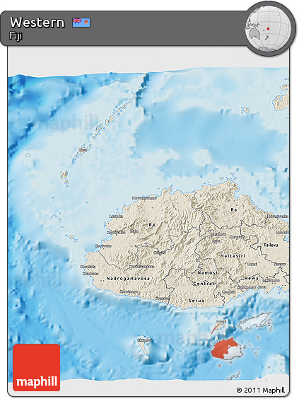 Shaded Relief 3D Map of Western