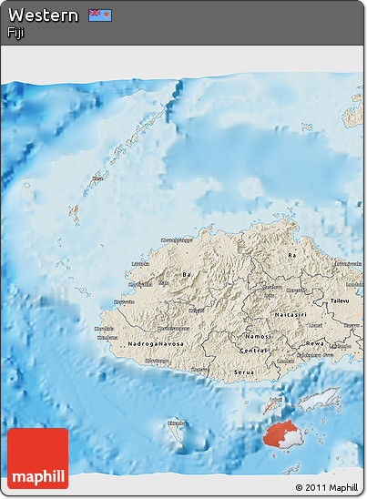 Shaded Relief 3D Map of Western