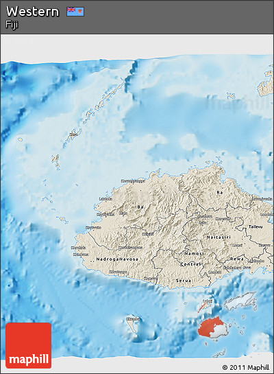Shaded Relief 3D Map of Western