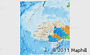 Shaded Relief 3D Map of Western, political outside