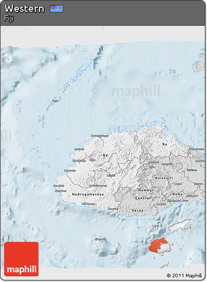 Silver Style 3D Map of Western