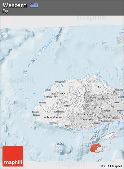 Silver Style 3D Map of Western