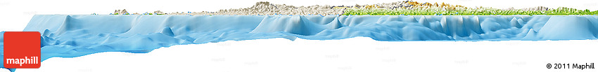 Shaded Relief Horizon Map of Western, physical outside