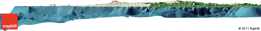 Shaded Relief Horizon Map of Western, satellite outside